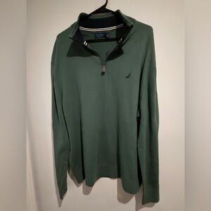 Nautica Men's Forest Green Zip-Up Sweater